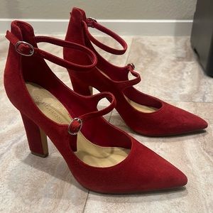 Marc Fisher Red Suede Heels